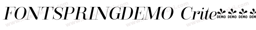FONTSPRINGDEMO Crite字体转换